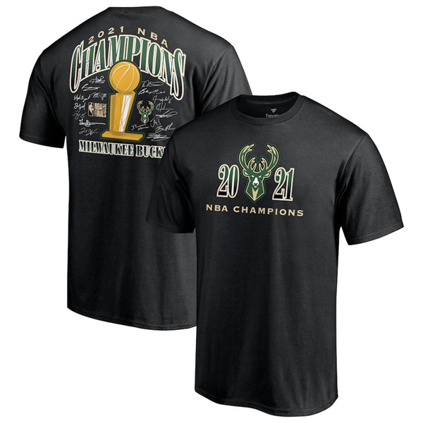 Men's Milwaukee Bucks 2021 Black Finals Champions T-Shirt